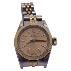 Rolex Oyster Perpetual 67193, Gold Dial, Certified and Warranty