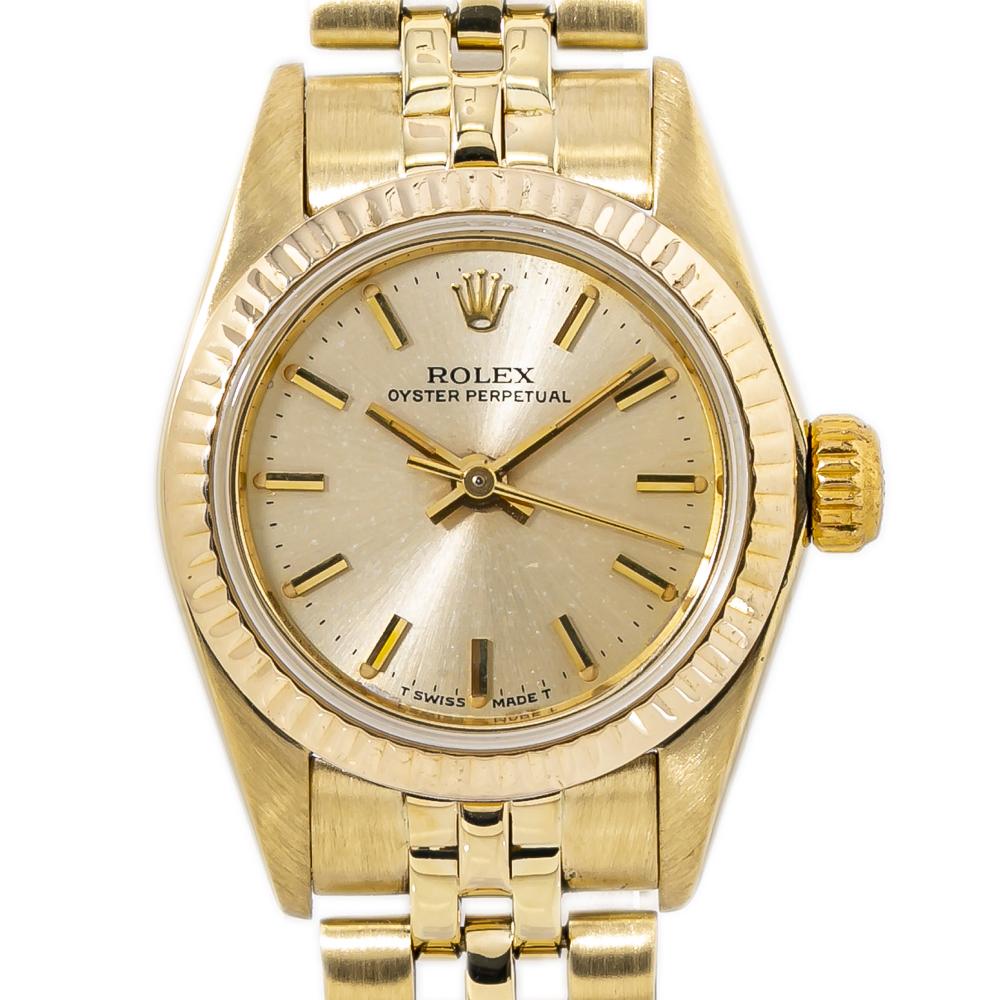 Rolex Oyster Perpetual 67197 18kt Yellow Gold Jubilee Lady's Watch 24mm 