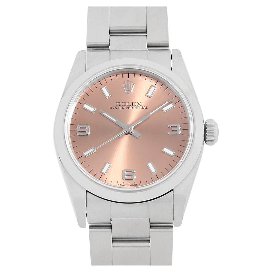 Rolex Oyster Perpetual 67480 Unisex Watch - Pink 369, White Bar, U Series