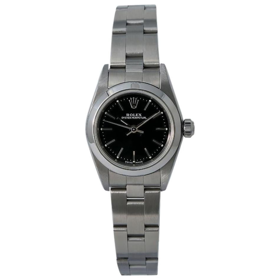 Rolex Oyster Perpetual 76080, Black Dial, Certified and Warranty For Sale