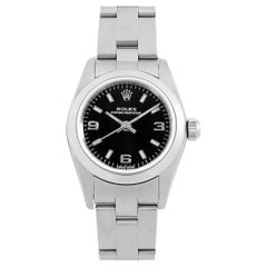 Rolex Oyster Perpetual 76080 Ladies Black 369 White Bar P - Pre-Owned