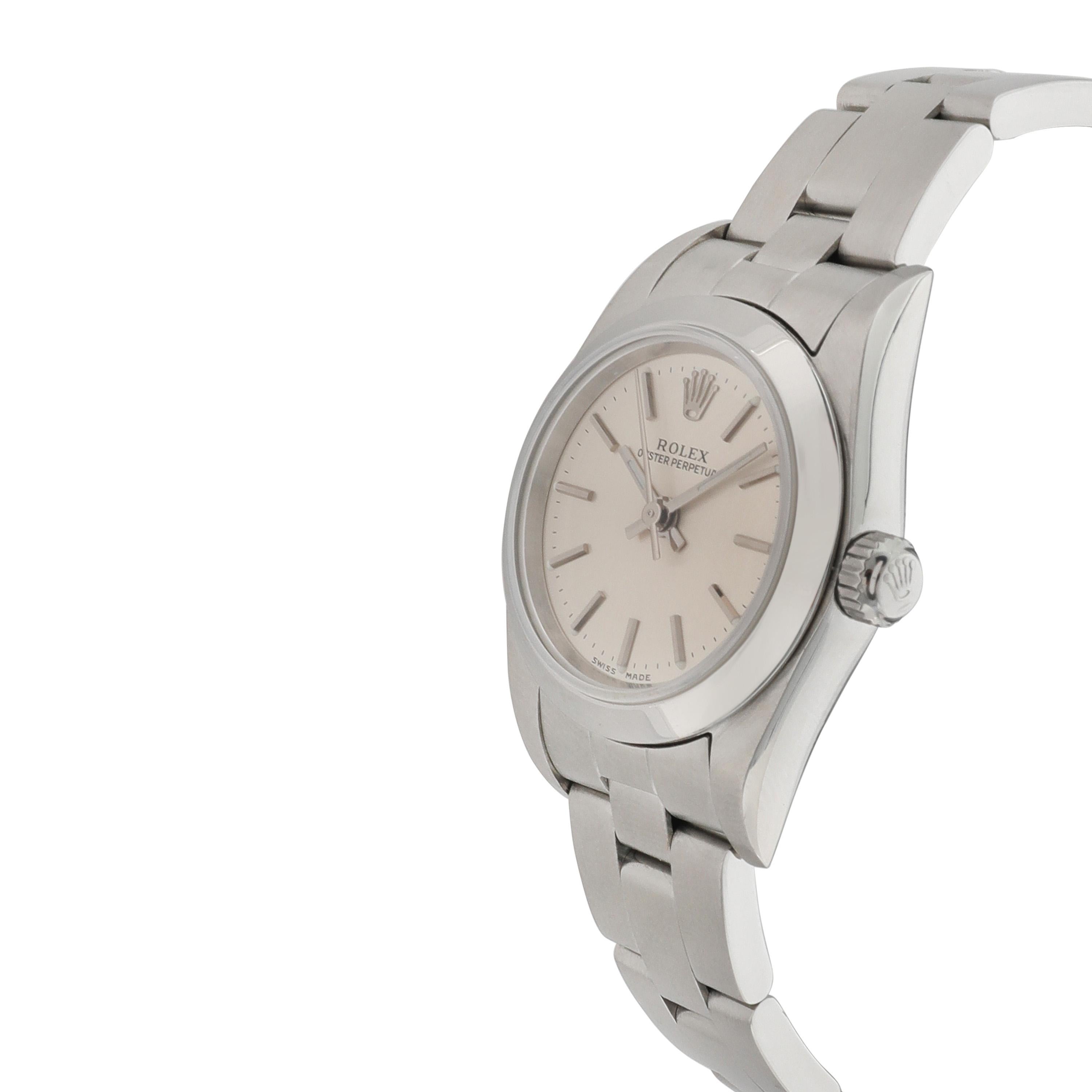 Rolex Oyster Perpetual 76080 Women's Watch in Stainless Steel In Excellent Condition In New York, NY