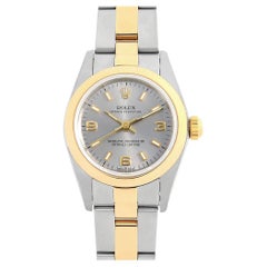 Used Rolex Oyster Perpetual 76183 Ladies Watch, Gray Dial, 369 White Bar, A Series