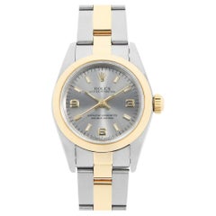 Rolex Oyster Perpetual 76183 Ladies Watch, Gray Dial, White Bar, A No. Retro