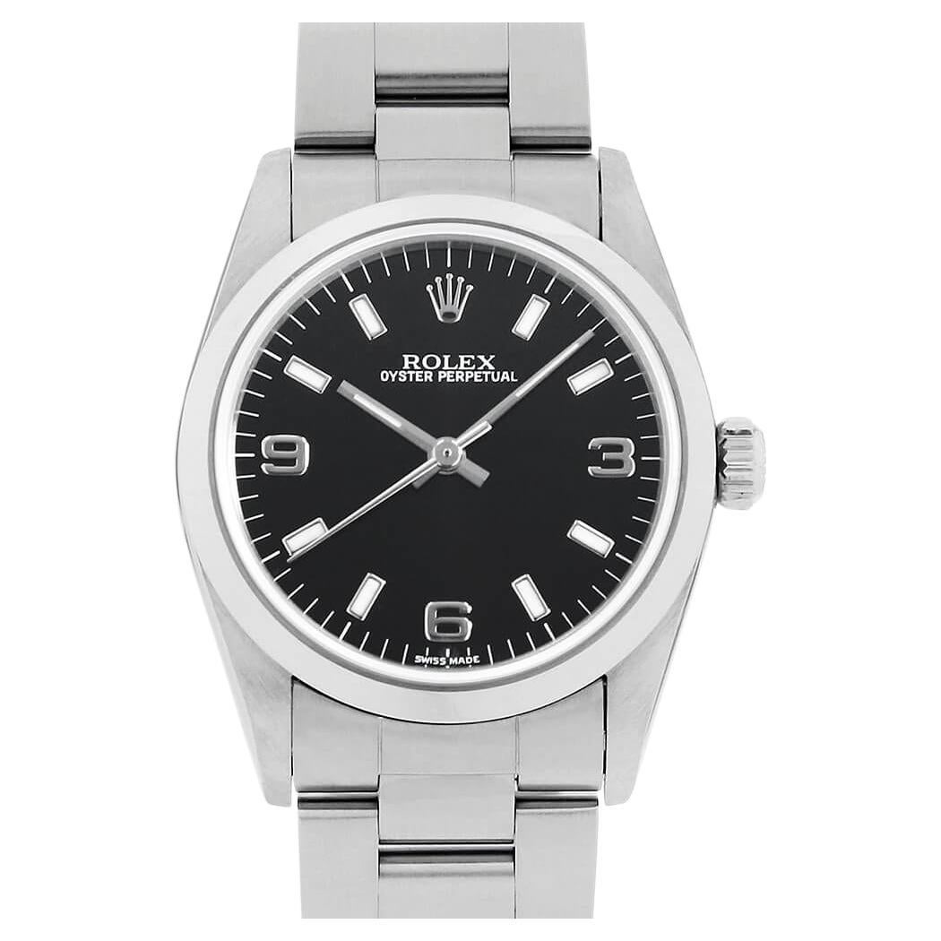 Rolex Oyster Perpetual 77080 Black Dial, White Bar, A-Series Unisex Watch