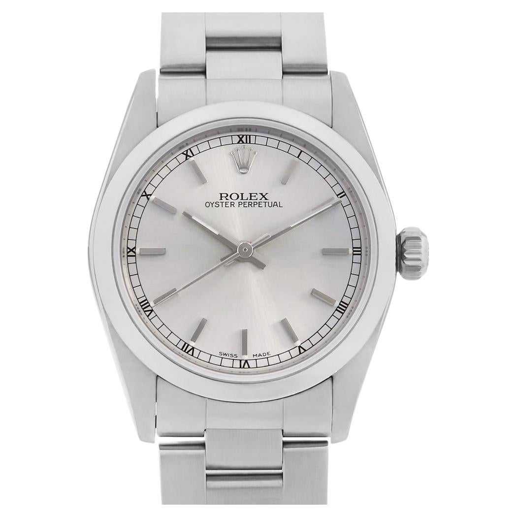 Rolex Oyster Perpetual 77080 Silver Dial K Series Unisex Used Watch