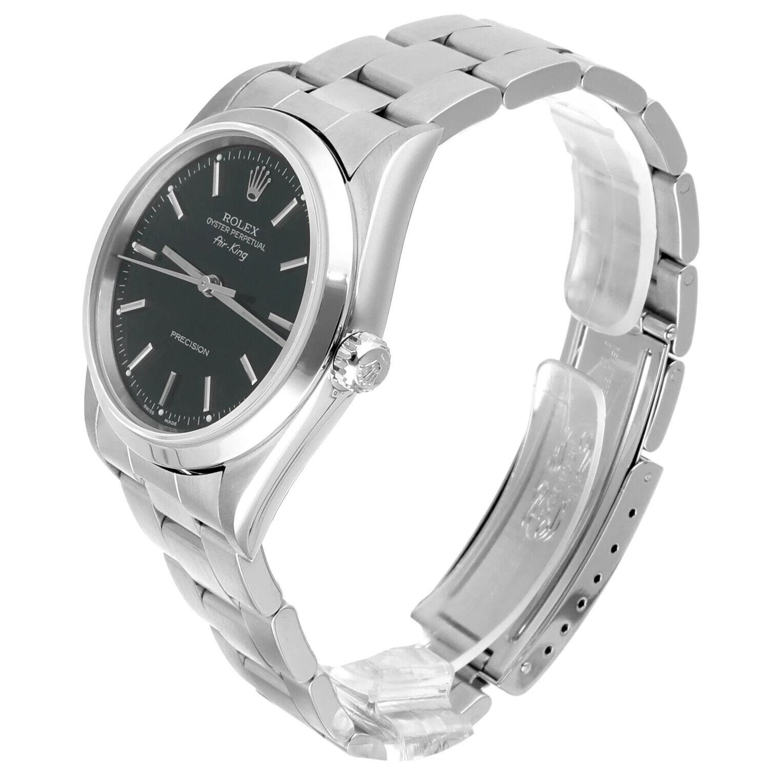 Montre Rolex Oyster Perpetual Air-King 34mm Black Stainless Steel Oyster 14000 Unisexe en vente