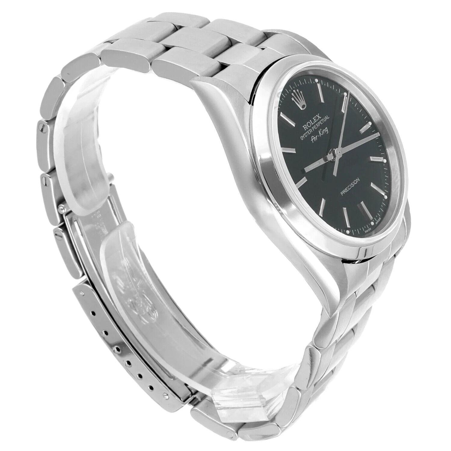 Montre Rolex Oyster Perpetual Air-King 34mm Black Stainless Steel Oyster 14000 en vente 2