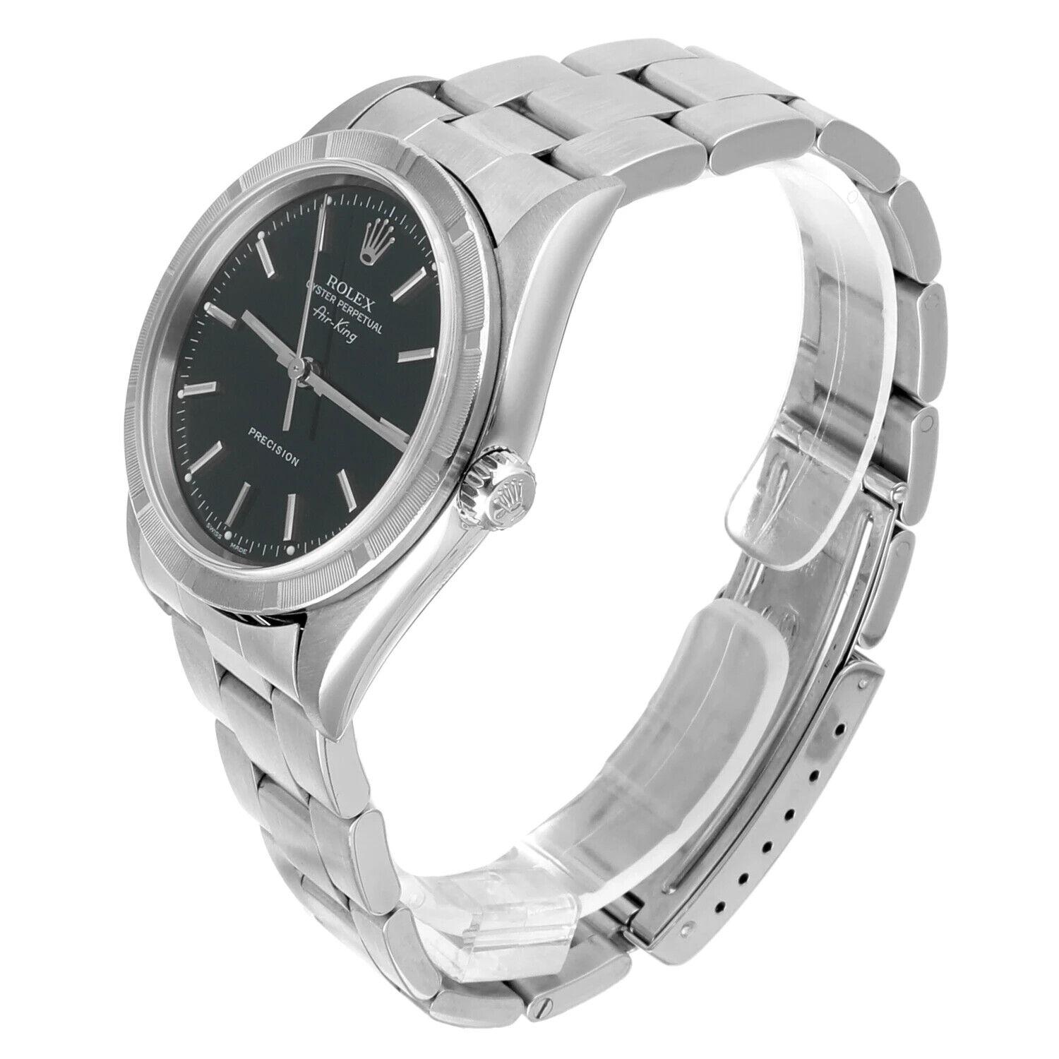 Montre Rolex Oyster Perpetual Air-King 34mm Black Stainless Steel Oyster 14010 Unisexe en vente