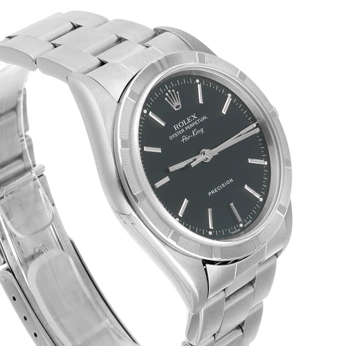 Montre Rolex Oyster Perpetual Air-King 34mm Black Stainless Steel Oyster 14010 en vente 1