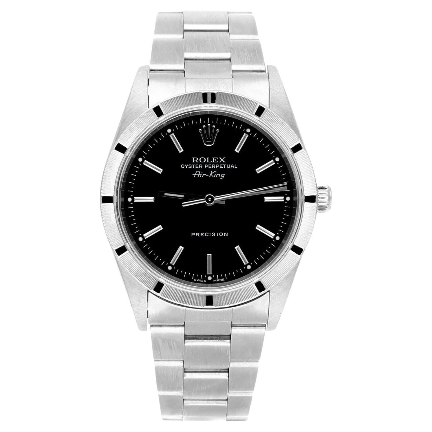 Rolex Oyster Perpetual Air-King 34mm Black Stainless Steel Oyster Watch ...