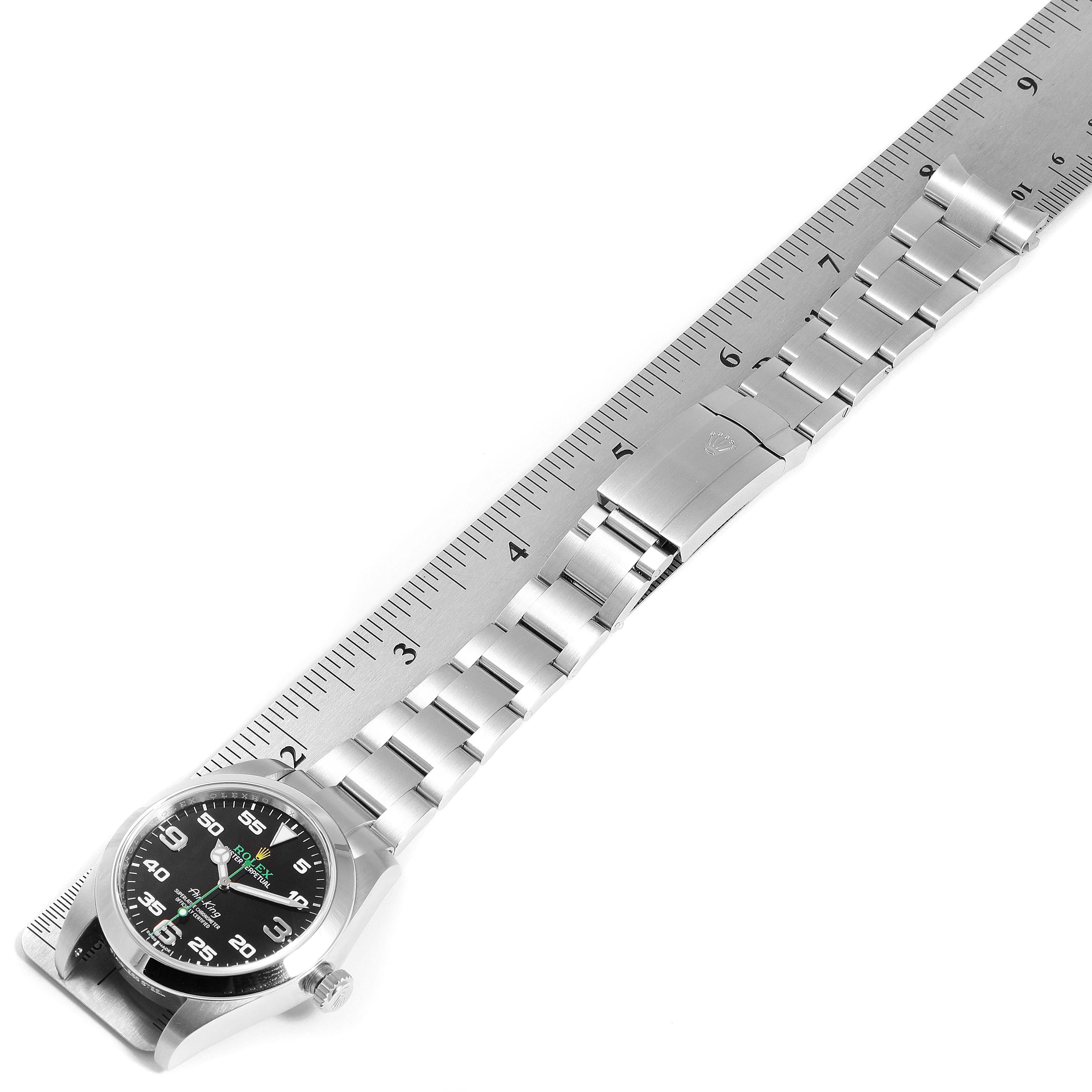 Rolex Oyster Perpetual Air King Green Hand Steel Men's Watch 116900 4