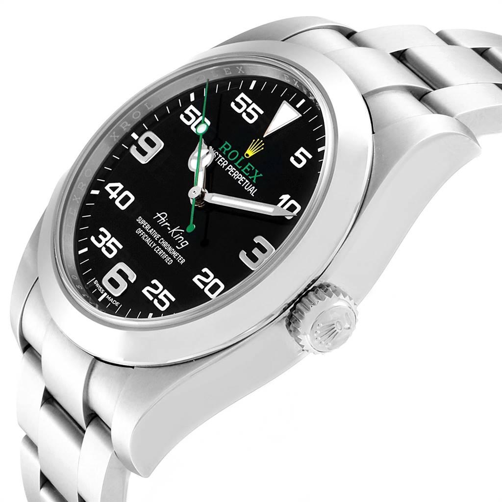 Men's Rolex Oyster Perpetual Air King Green Hand Steel Men’s Watch 116900