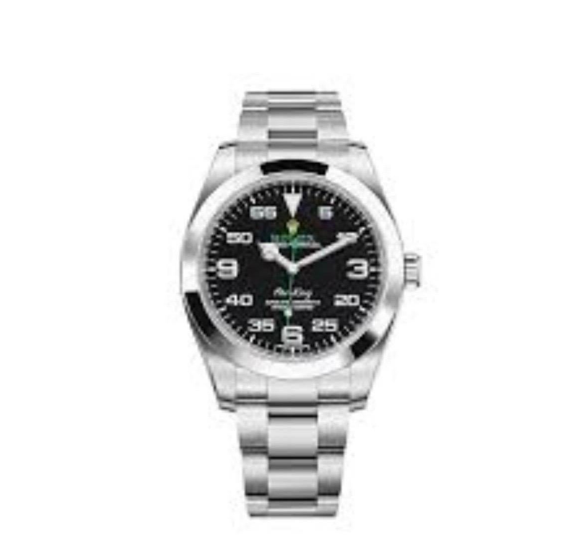 Men's Rolex Oyster Perpetual Air King Black Dial Steel Watch 116900