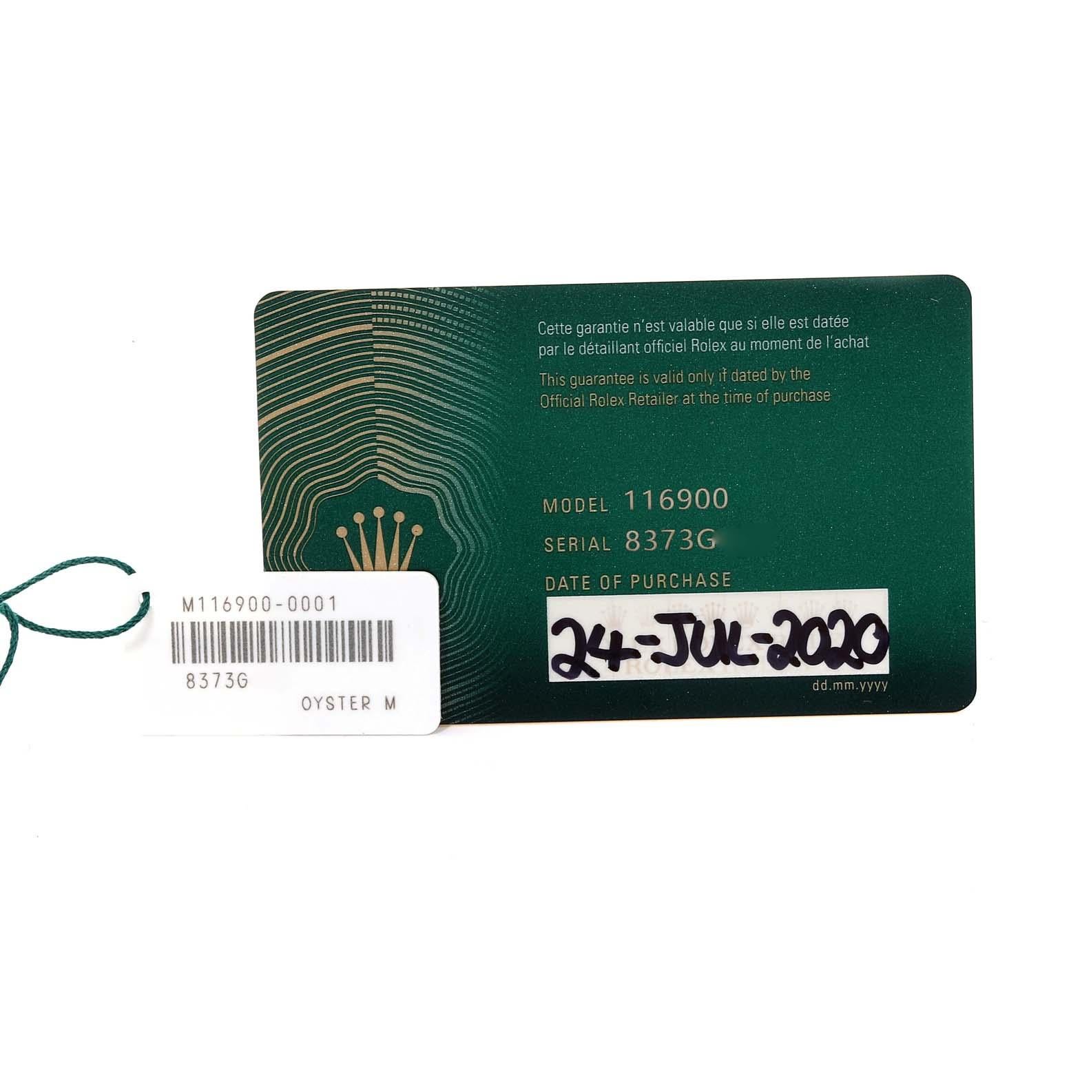Montre Rolex Oyster Perpetual Air King vert acier à main pour hommes 116900 Boîte Card 6
