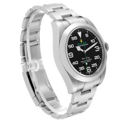 Montre Rolex Oyster Perpetual Air King vert acier à main pour hommes 116900 Boîte Card