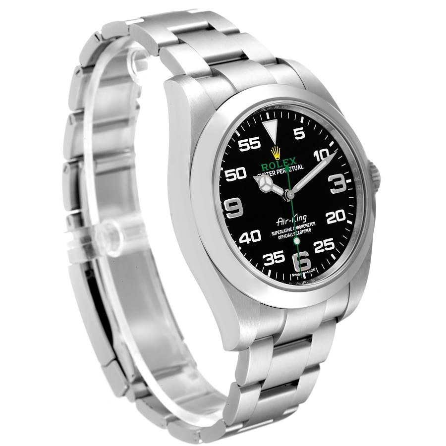 Rolex Oyster Perpetual Air King Grüne Stahl-Herrenuhr 116900 Box Card im Zustand „Hervorragend“ im Angebot in Atlanta, GA