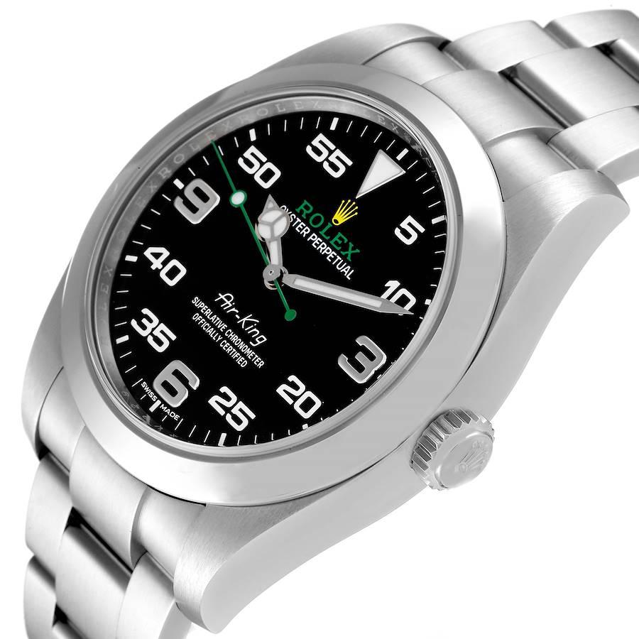 Rolex Oyster Perpetual Air King Grüne Stahl-Herrenuhr 116900 Box Card im Angebot 2