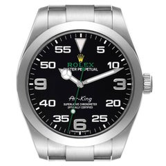 Rolex Oyster Perpetual Air King Green Hand Steel Mens Watch 116900 Box Card
