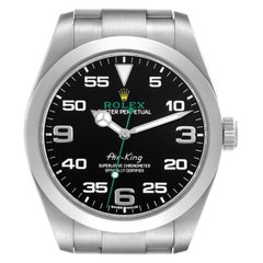Rolex Oyster Perpetual Air King Green Hand Steel Mens Watch 116900 Box Card