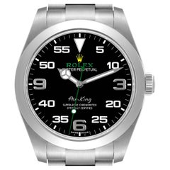 Rolex Oyster Perpetual Air King Green Hand Steel Mens Watch 116900 Box Card