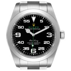 Rolex Oyster Perpetual Air King Green Hand Steel Men's Watch 116900