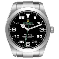 Rolex Oyster Perpetual Air King Green Hand Steel Mens Watch 116900
