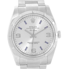 Rolex Oyster Perpetual Air King Silver Dial Blue Markers Watch 114210