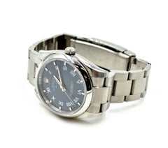 Rolex Stainless Steel Oyster Perpetual Airking Blue Dial automatic Wristwatch