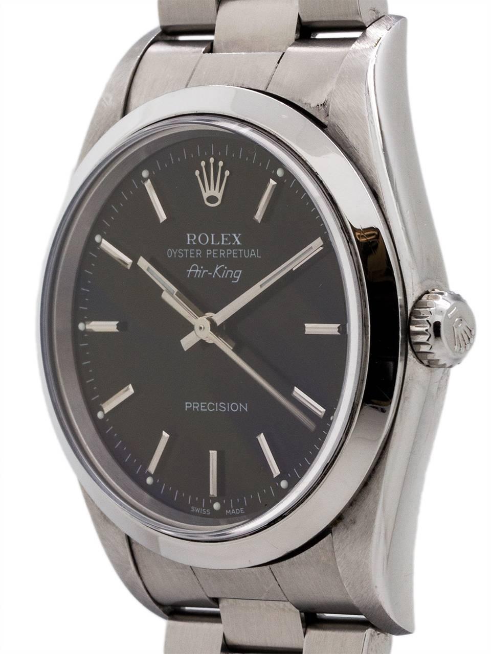 Rolex Oyster Perpetual Airking Ref 14000M, circa 2005 In Excellent Condition In West Hollywood, CA