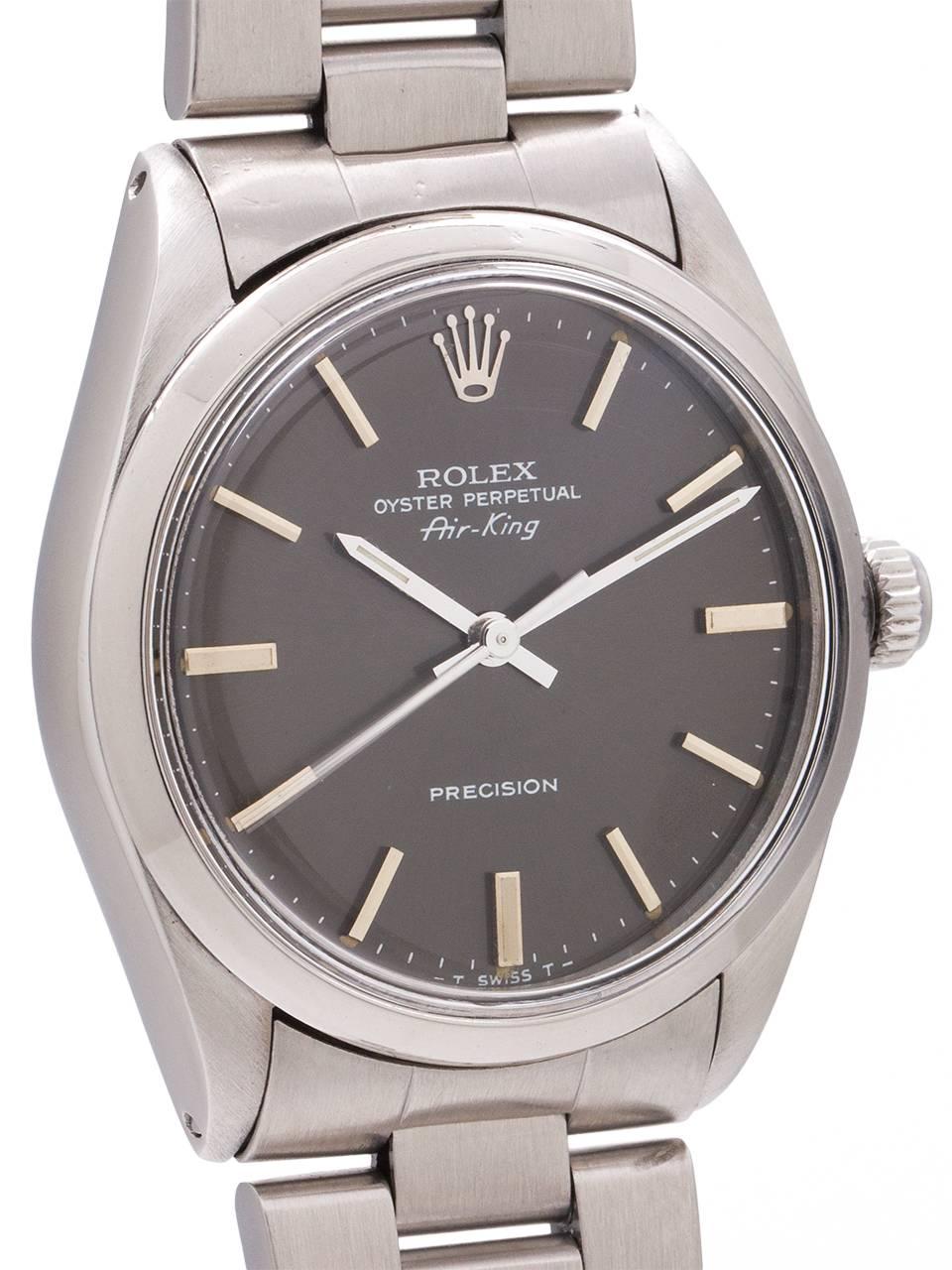 Rolex Stainless Steel Oyster Perpetual Airking Self Winding Wristwatch In Excellent Condition In West Hollywood, CA