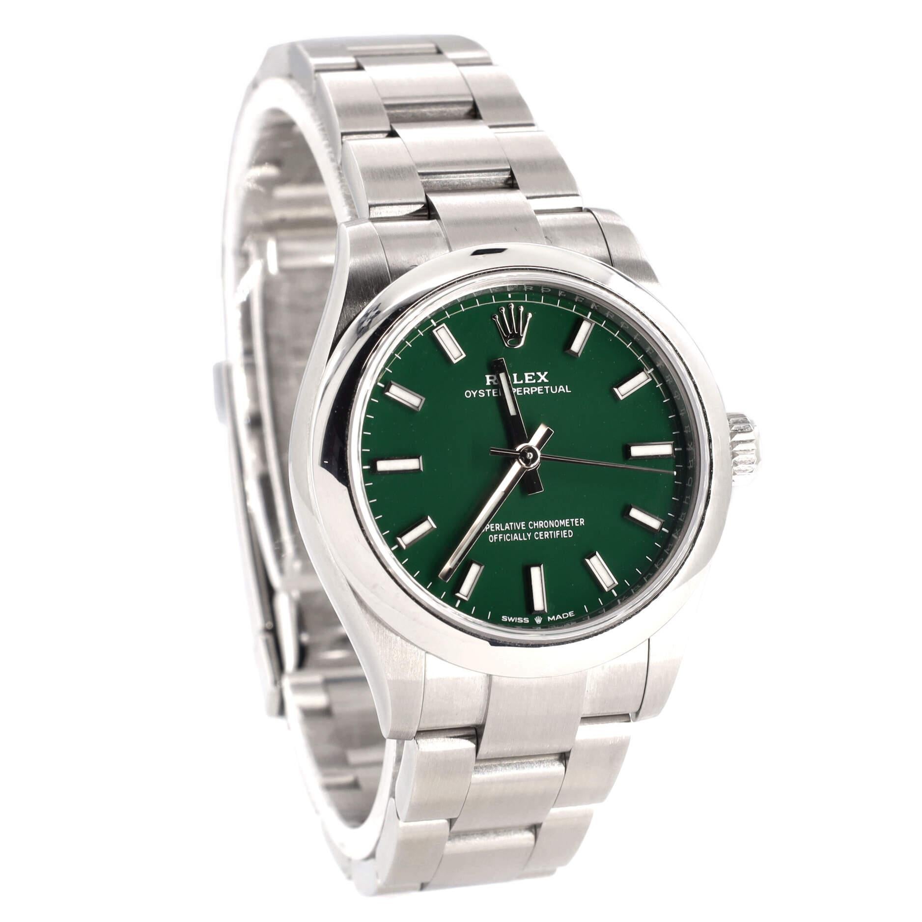 Rolex Oyster Perpetual Automatic Watch Stainless Steel 31 In Good Condition In New York, NY