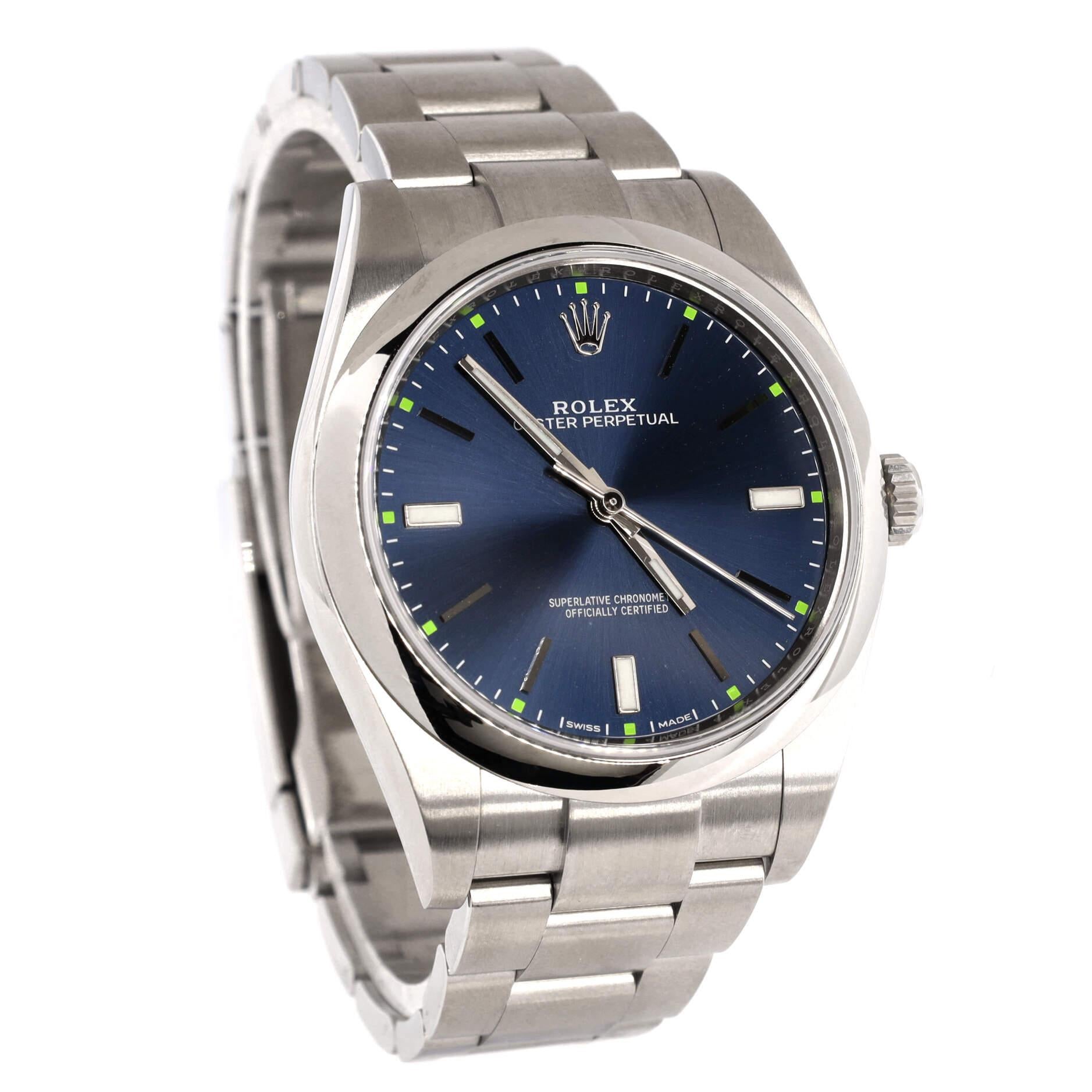 Rolex Oyster Perpetual Automatic Watch Stainless Steel 39 In Good Condition In New York, NY