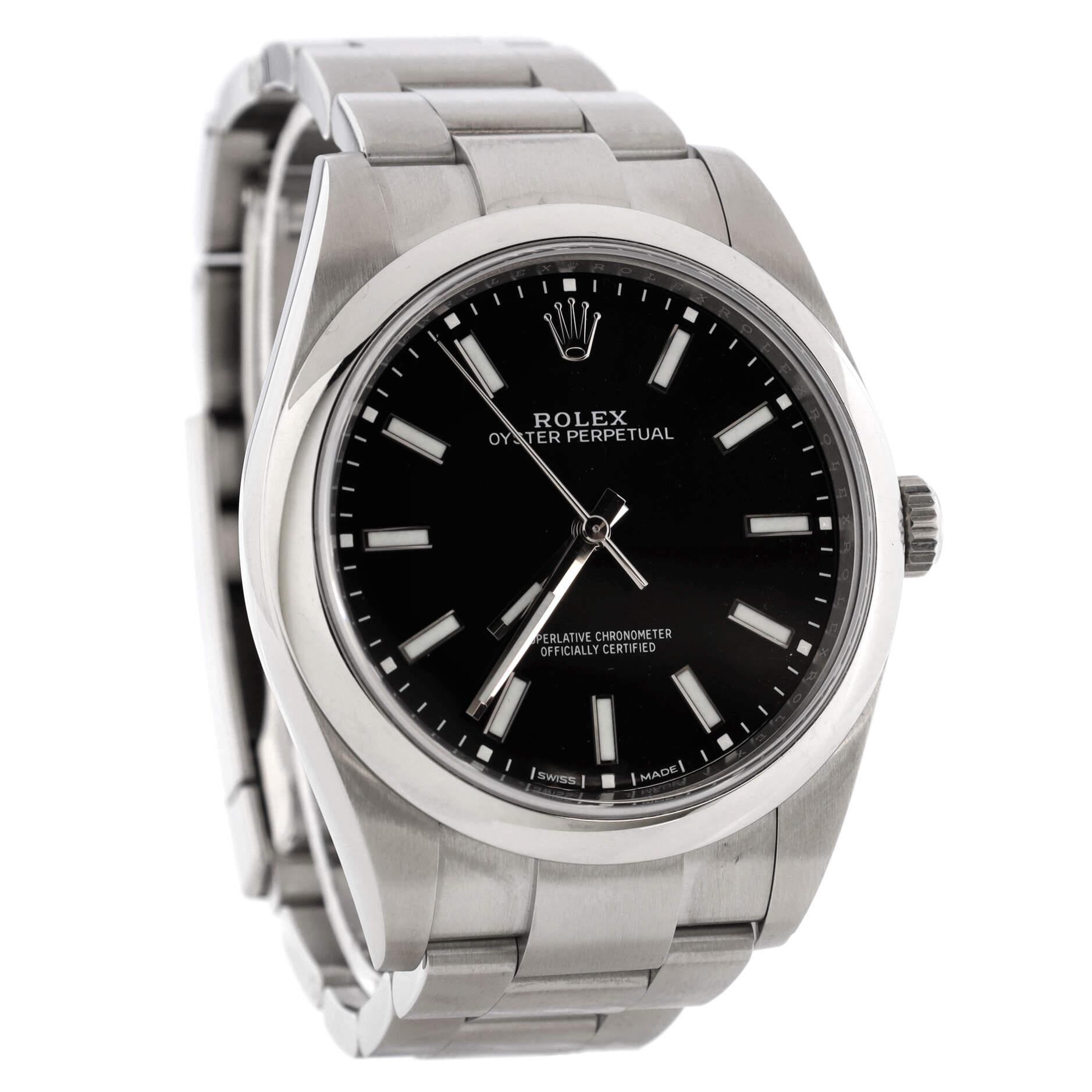 Rolex Oyster Perpetual Automatic Watch Stainless Steel 39 In Good Condition In New York, NY