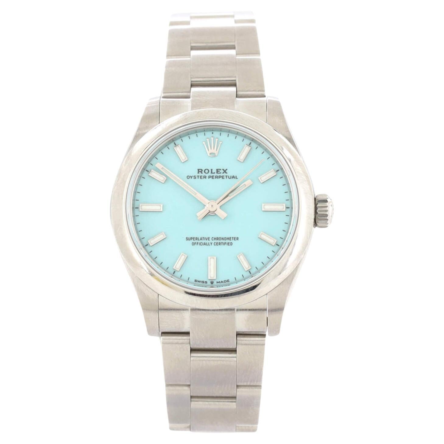Rolex Oyster Perpetual Automatic Watch Stainless Steel with Tiffany Blue Dial 31