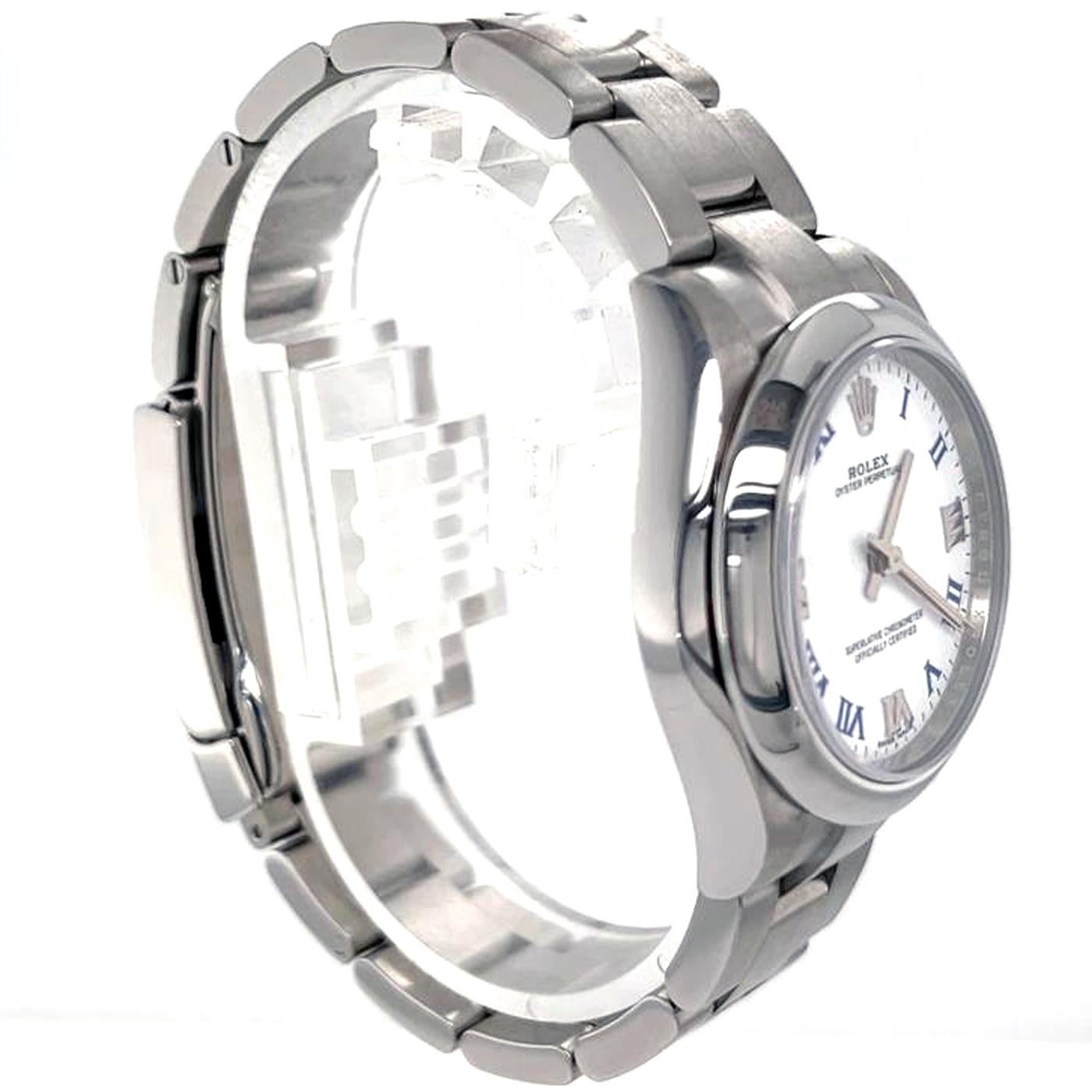 Rolex Oyster Perpetual Automatik Weißes römisches Zifferblatt Damenuhr 177200 7