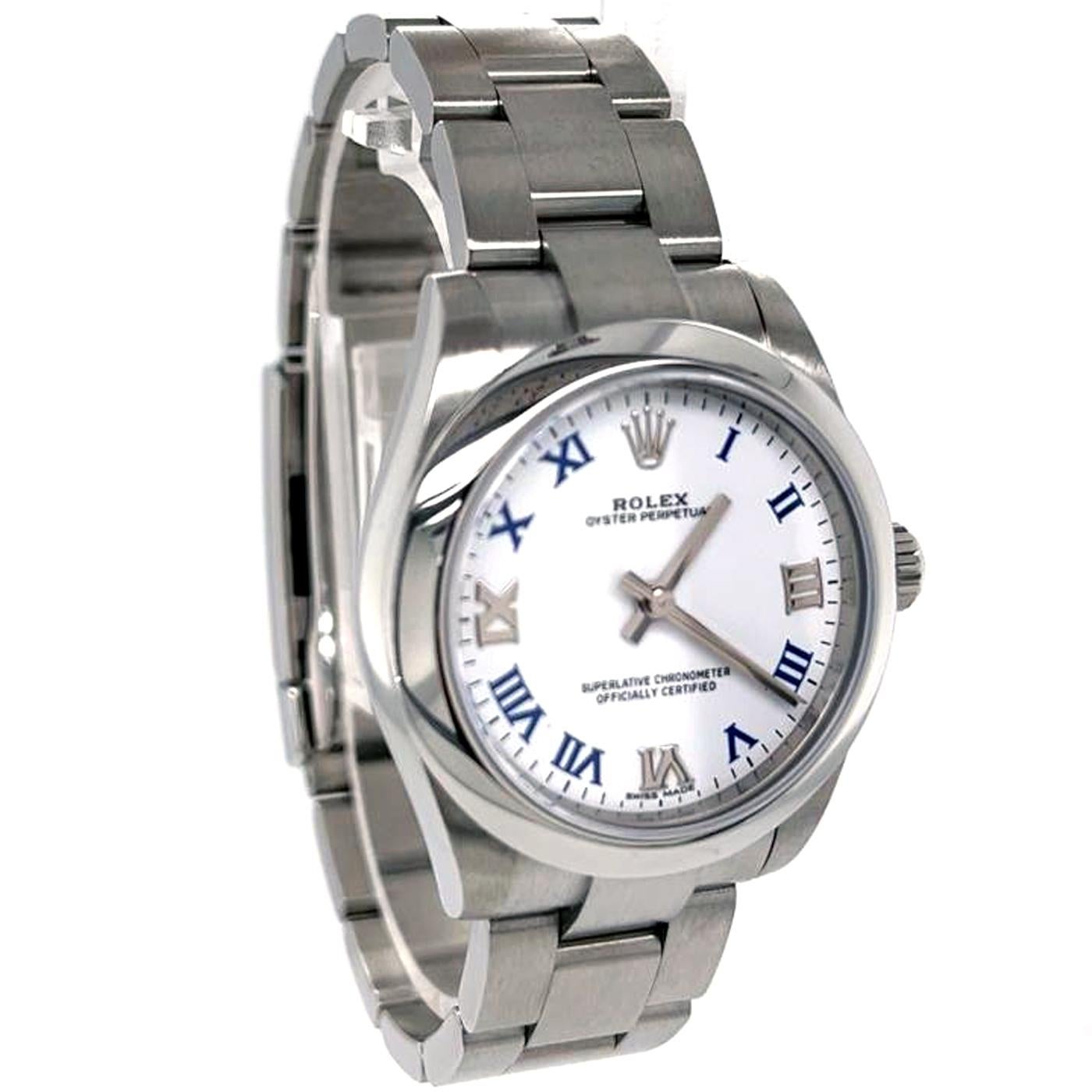 Rolex Oyster Perpetual Automatik Weißes römisches Zifferblatt Damenuhr 177200 8