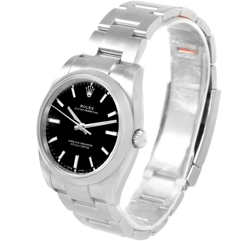 Rolex Oyster Perpetual Black Dial Domed Bezel Men's Watch 114200 Unworn 2