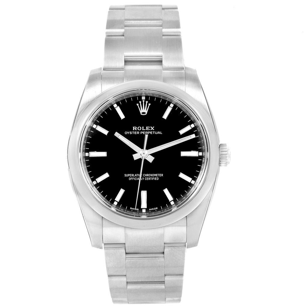 Rolex Oyster Perpetual Black Dial Domed Bezel Men's Watch 114200 Unworn 3