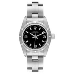 Rolex Oyster Perpetual Black Dial Oyster Bracelet Ladies Watch 67230