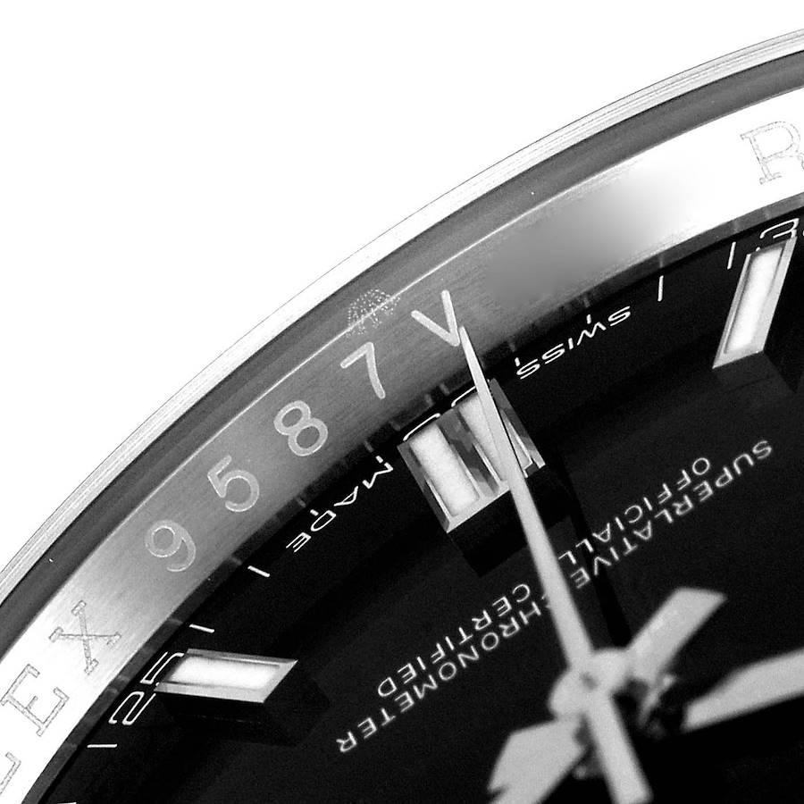 Rolex Oyster Perpetual Black Dial Steel Mens Watch 116000 Unworn For Sale 2