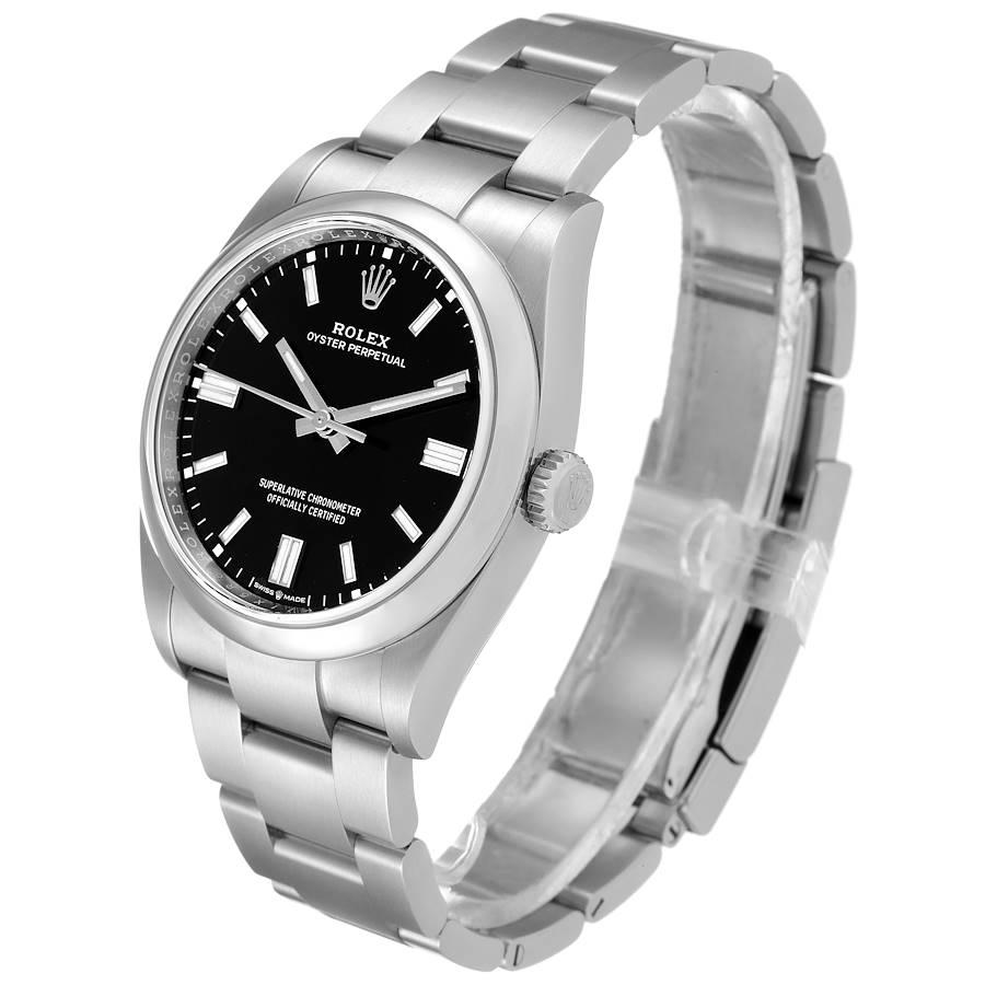 Men's Rolex Oyster Perpetual Black Dial Steel Mens Watch 126000 Unworn For Sale