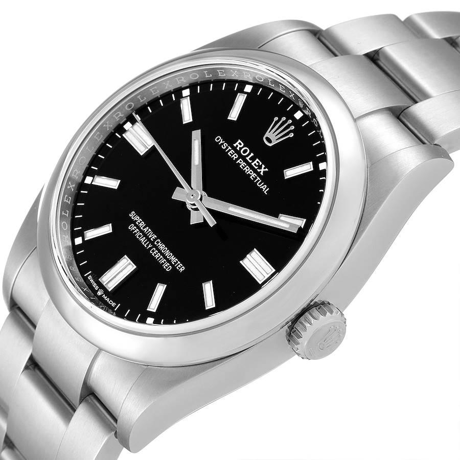 Rolex Oyster Perpetual Black Dial Steel Mens Watch 126000 Unworn For Sale 1