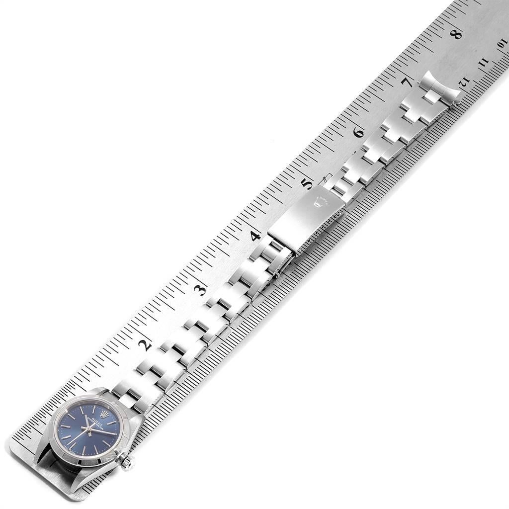 Rolex Oyster Perpetual Blue Dial Oyster Bracelet Steel Ladies Watch 76030 For Sale 6