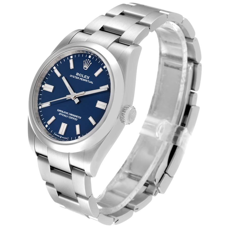 Men's Rolex Oyster Perpetual Blue Dial Steel Mens Watch 126000 Unworn For Sale