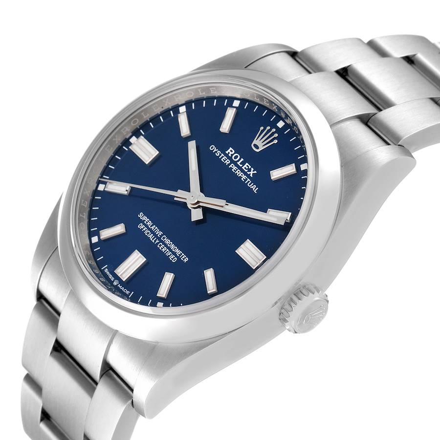 Rolex Oyster Perpetual Blue Dial Steel Mens Watch 126000 Unworn For Sale 1