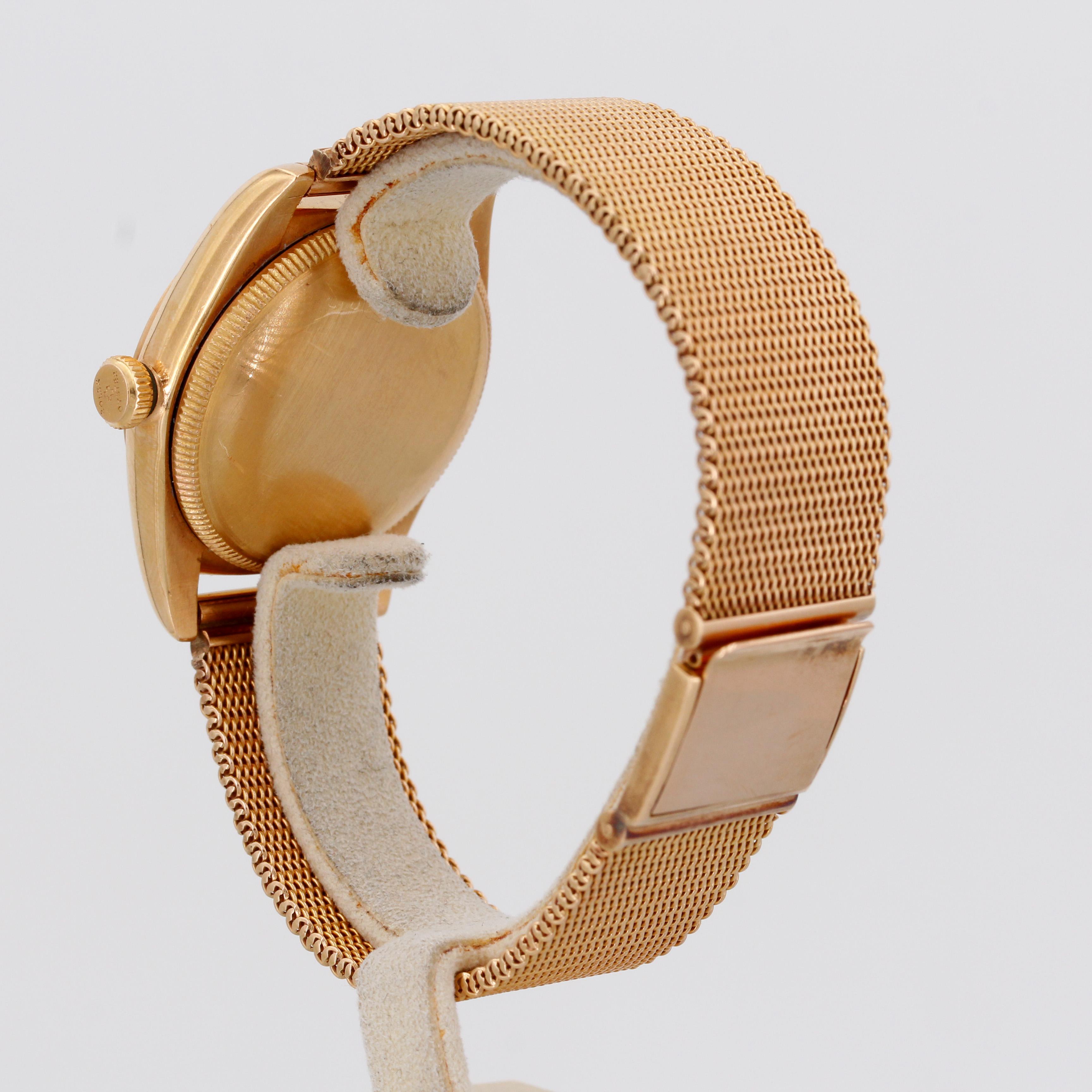 Rolex Oyster Perpetual Bubbleback 5050 Roségold aus den 1950er Jahren im Zustand „Gut“ in Berlin, DE