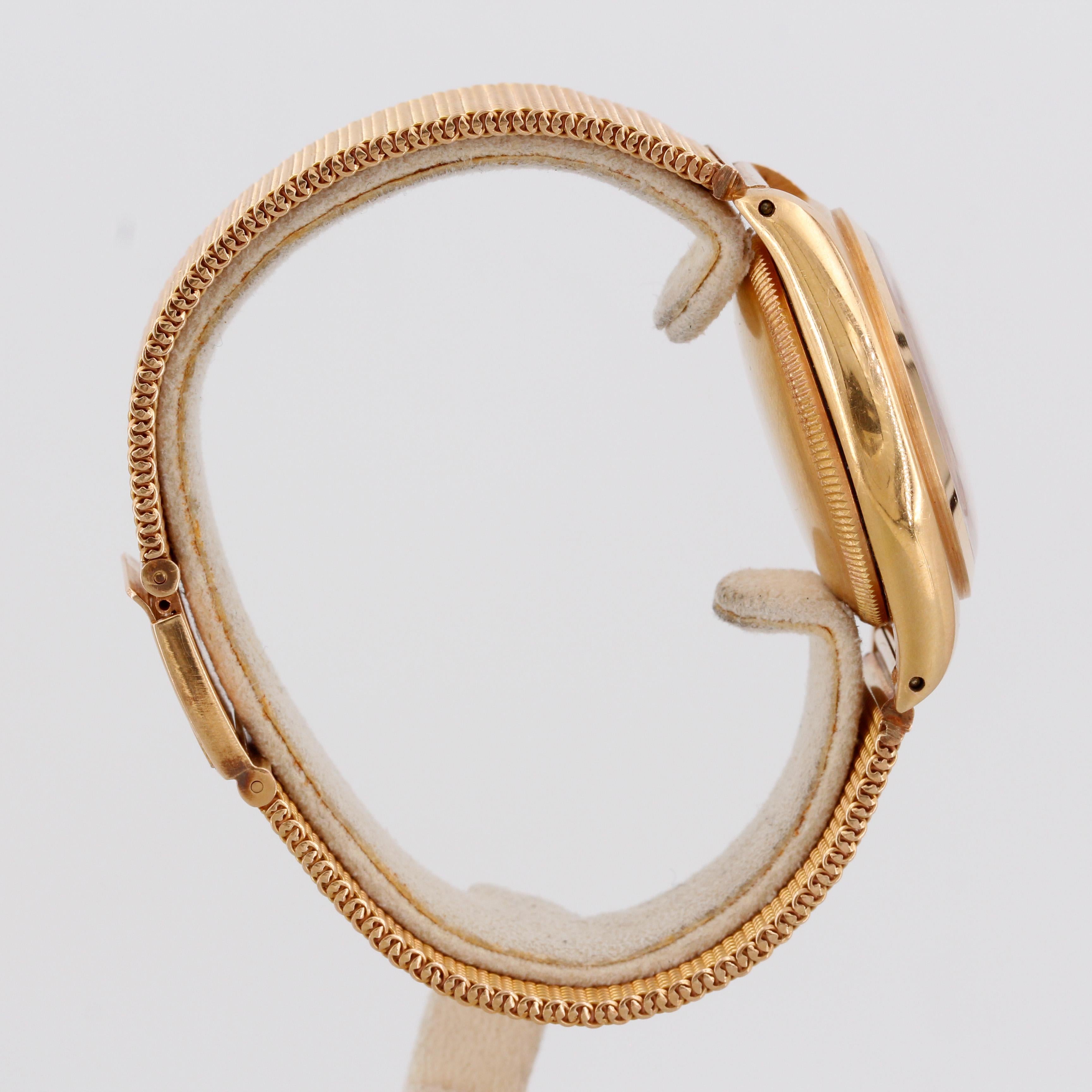 Rolex Oyster Perpetual Bubbleback 5050 Roségold aus den 1950er Jahren für Damen oder Herren
