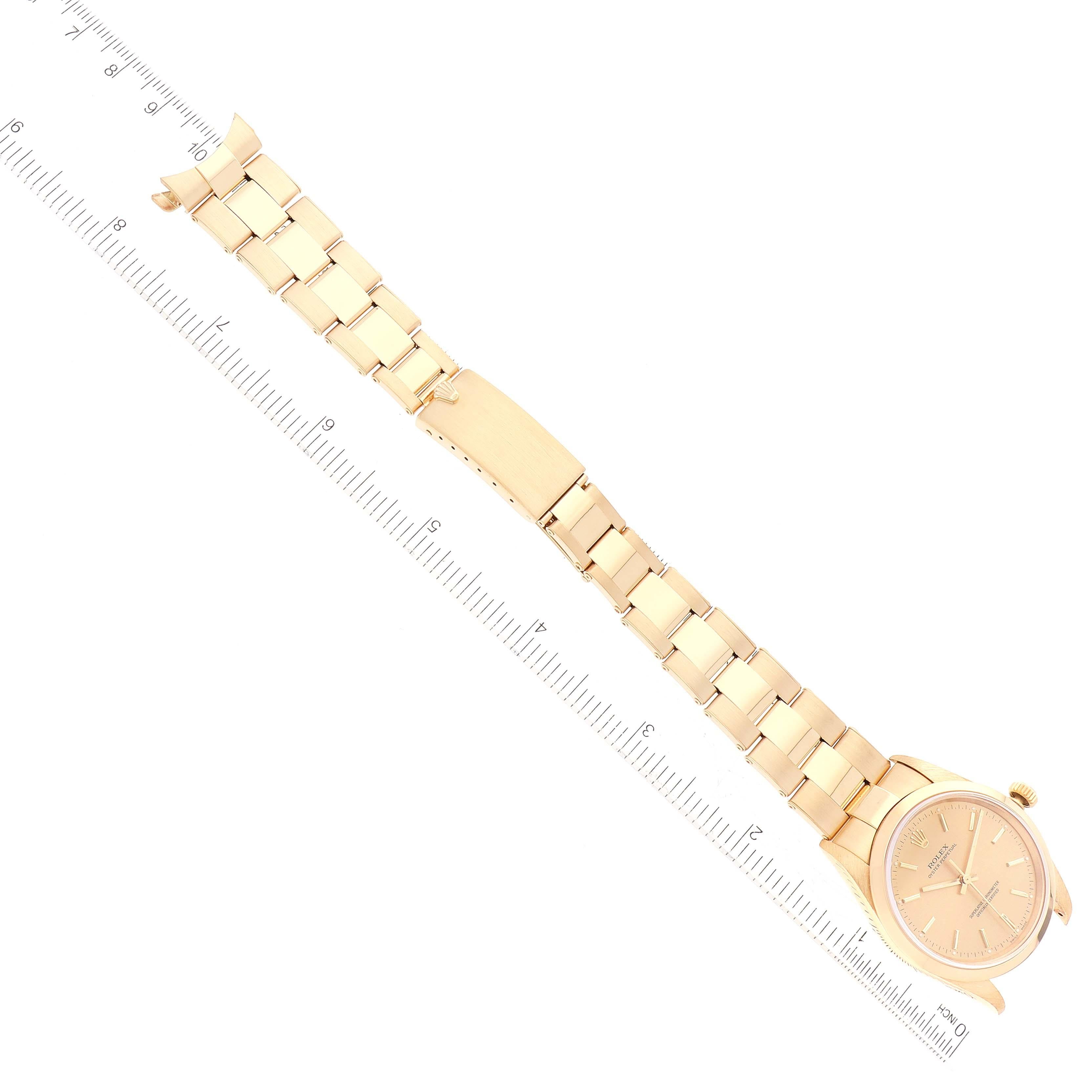 Rolex Oyster Perpetual Quadrante Champagne Orologio Uomo Oro Giallo 14208 4