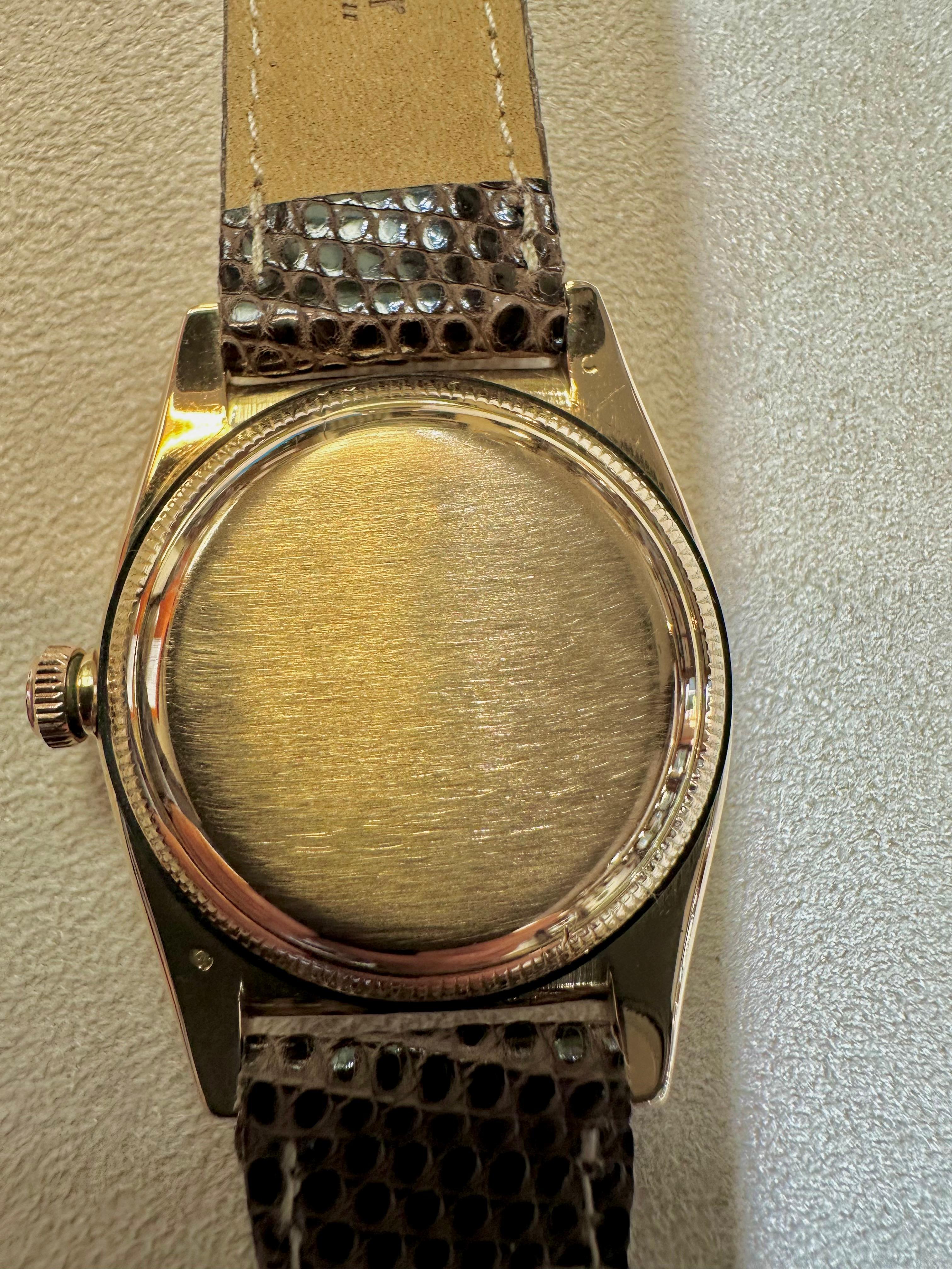 Rolex Oyster Perpetual Chronometer BubbleBack  14K Gelbgold Zifferblatt Ref. #3131 im Zustand „Hervorragend“ im Angebot in Laguna Beach, CA